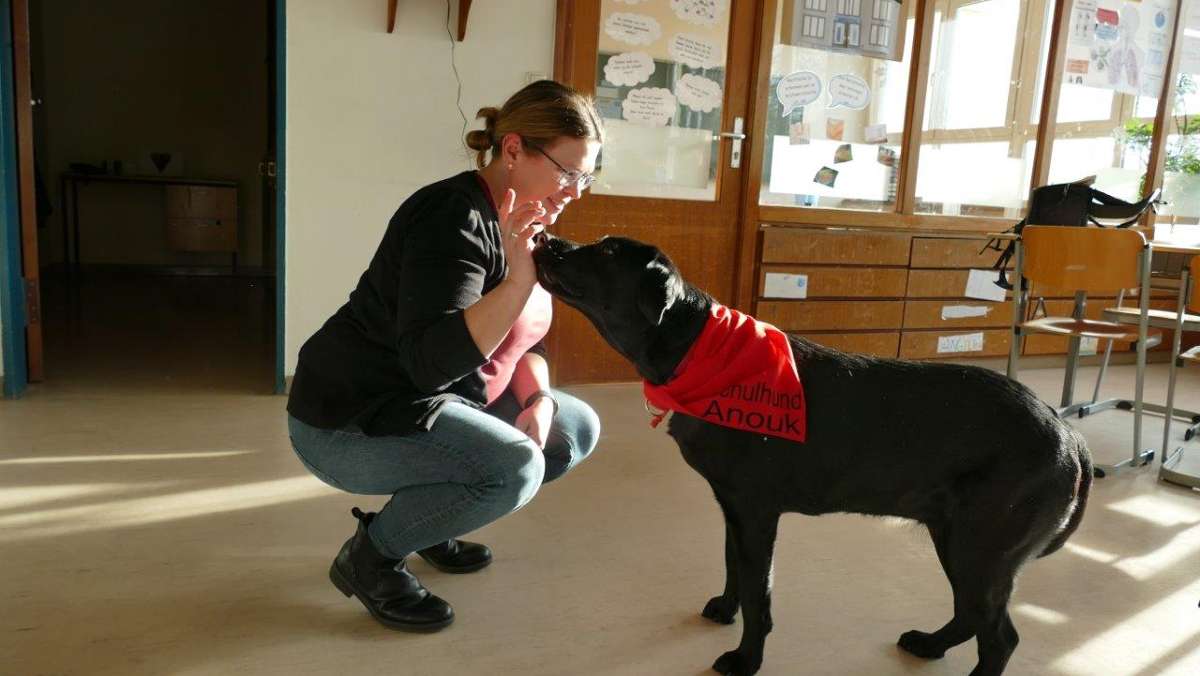 Hunde im Unterricht: Eine Schulstunde mit Anouk