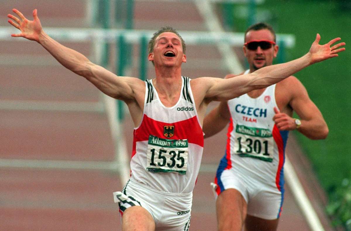 Sein größter Erfolg: Frank Busemann holt Silber im Zehnkampf bei den Olympischen Spielen 1996 in Atlanta.
