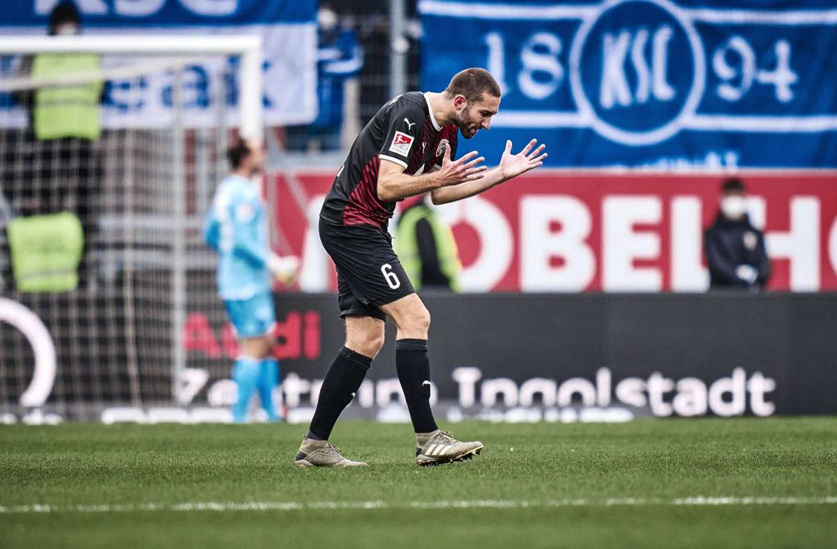 Zum Verzweifeln: Der Stammbacher Rico Preißinger ist mit dem aktuellen Tabellenstand seines FC Ingolstadt alles andere als zufrieden. Foto: /Peter Kotzur