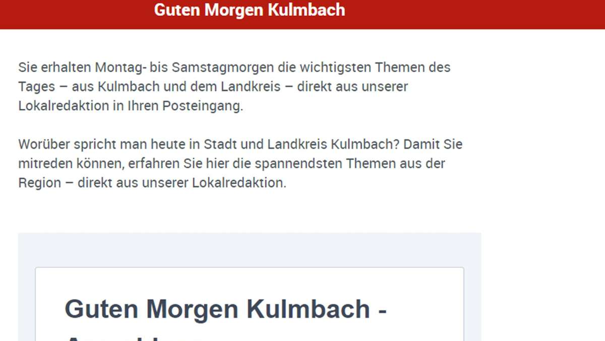 Neuer Newsletter: Darüber spricht Kulmbach und Umgebung