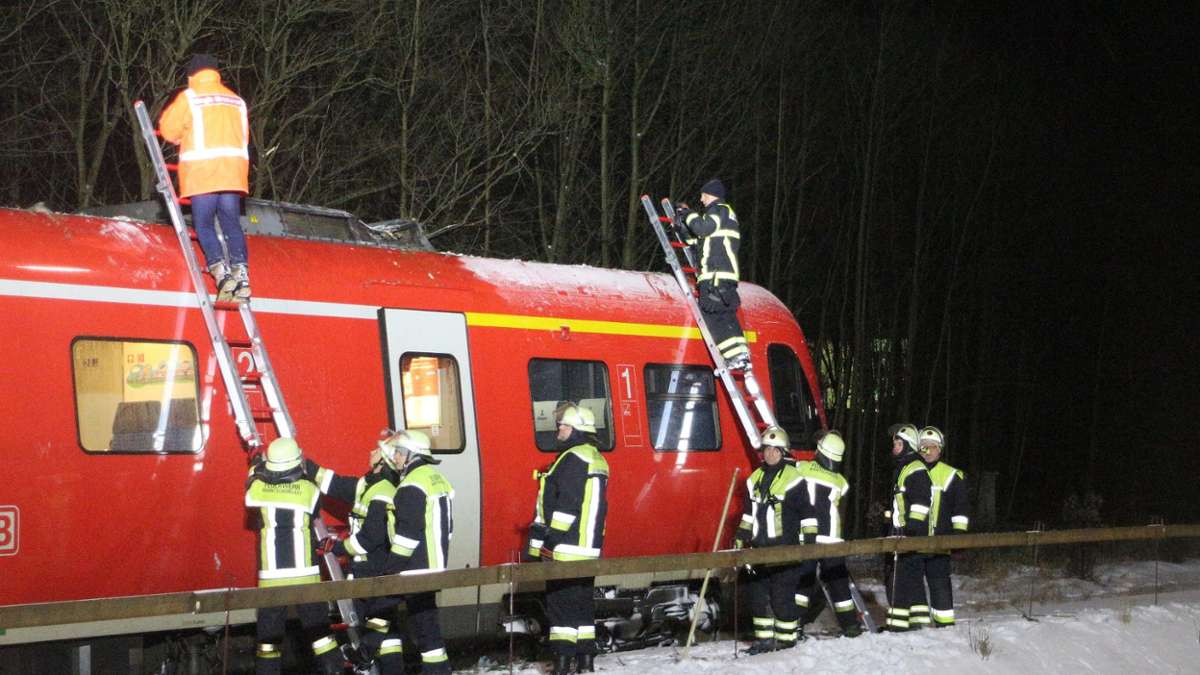 Kulmbach: Baum stürzt auf Zug