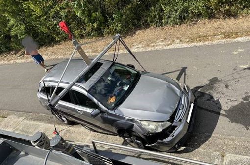 Der Schaden am Auto liegt bei circa 8000 Euro. Foto: Wasserschutzpolizei Bamberg