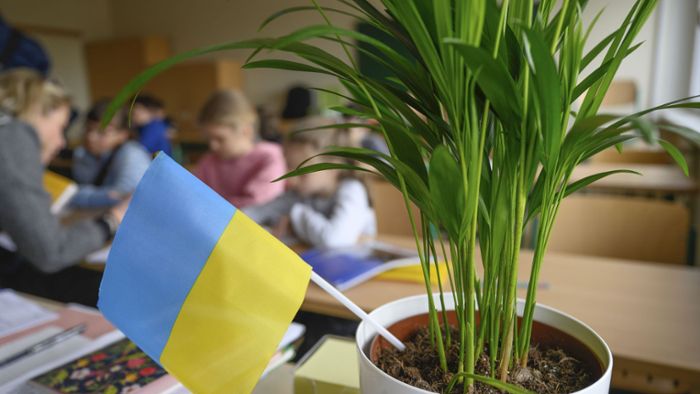 Ukrainische Kinder bemühen sich sehr
