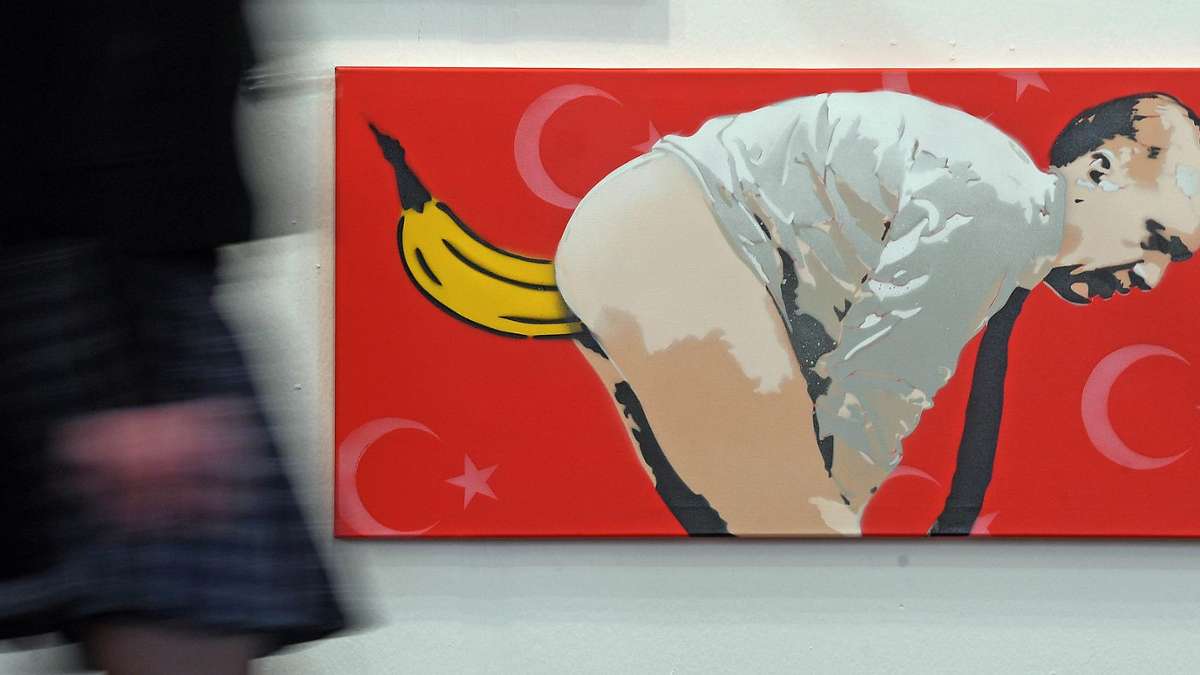 Karlsruhe: Ist das Kunst oder muss das weg? - Ein Bananenbild mit Erdogan empört