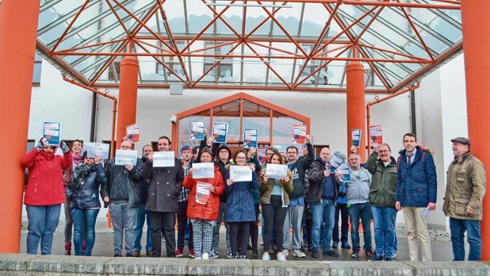 Bezirksklinik Rehau: Mitarbeiter protestieren