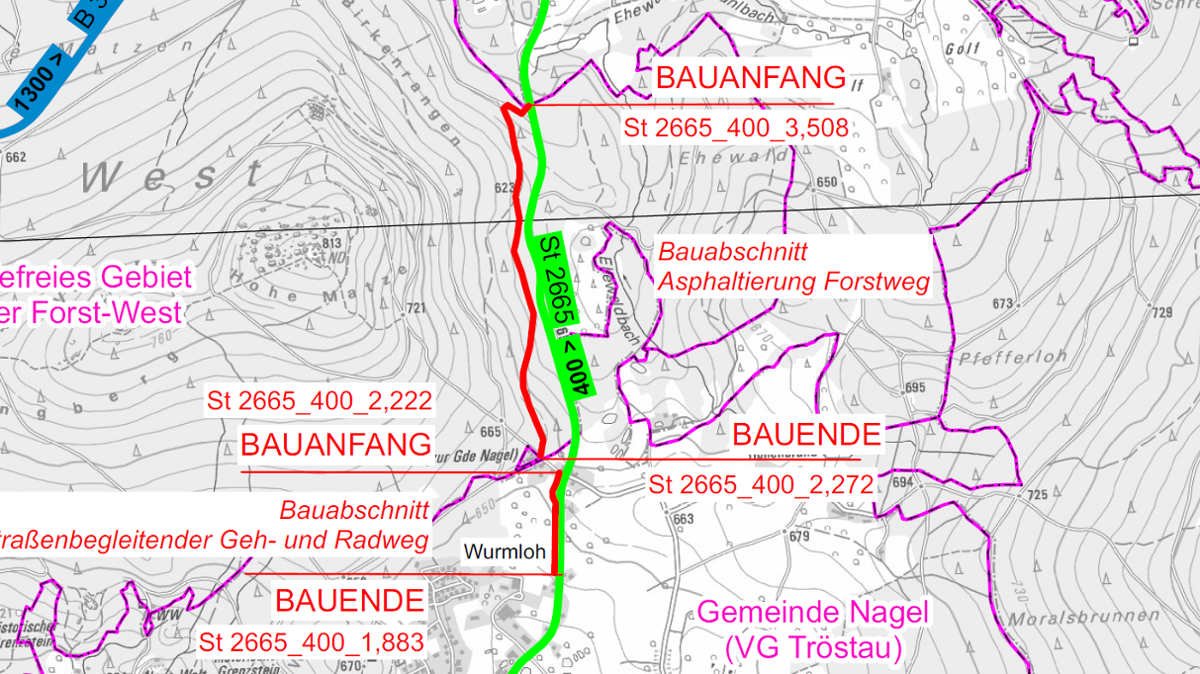 Baubeginn für Geh- und Radweg: Asphalt zwischen Tröstau-Wurmloh