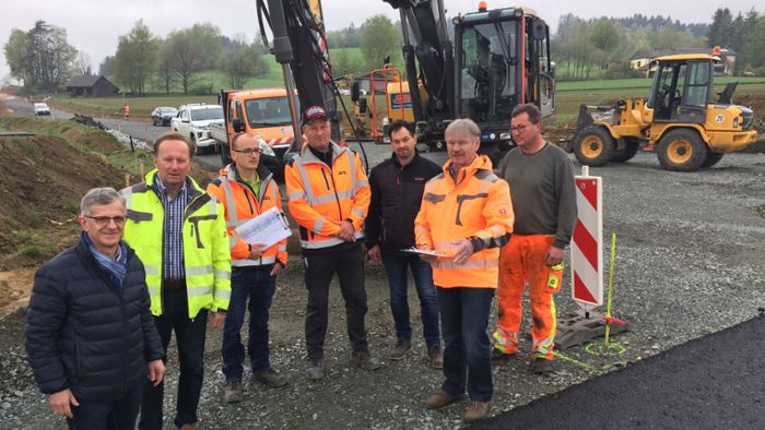 Ortstermin: Straßenbau bei Stammbach kommt flott voran