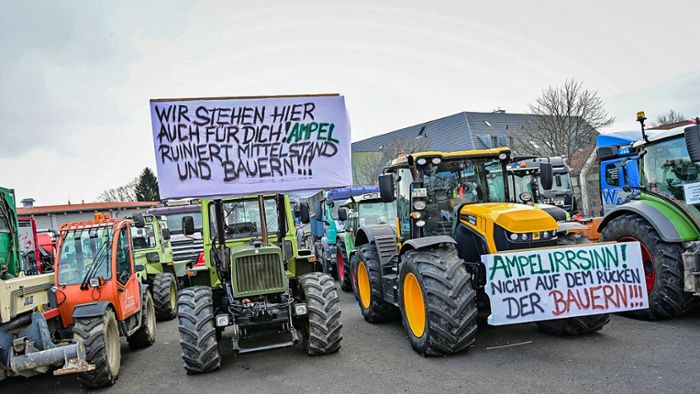 Bauernprotest an der A 93
