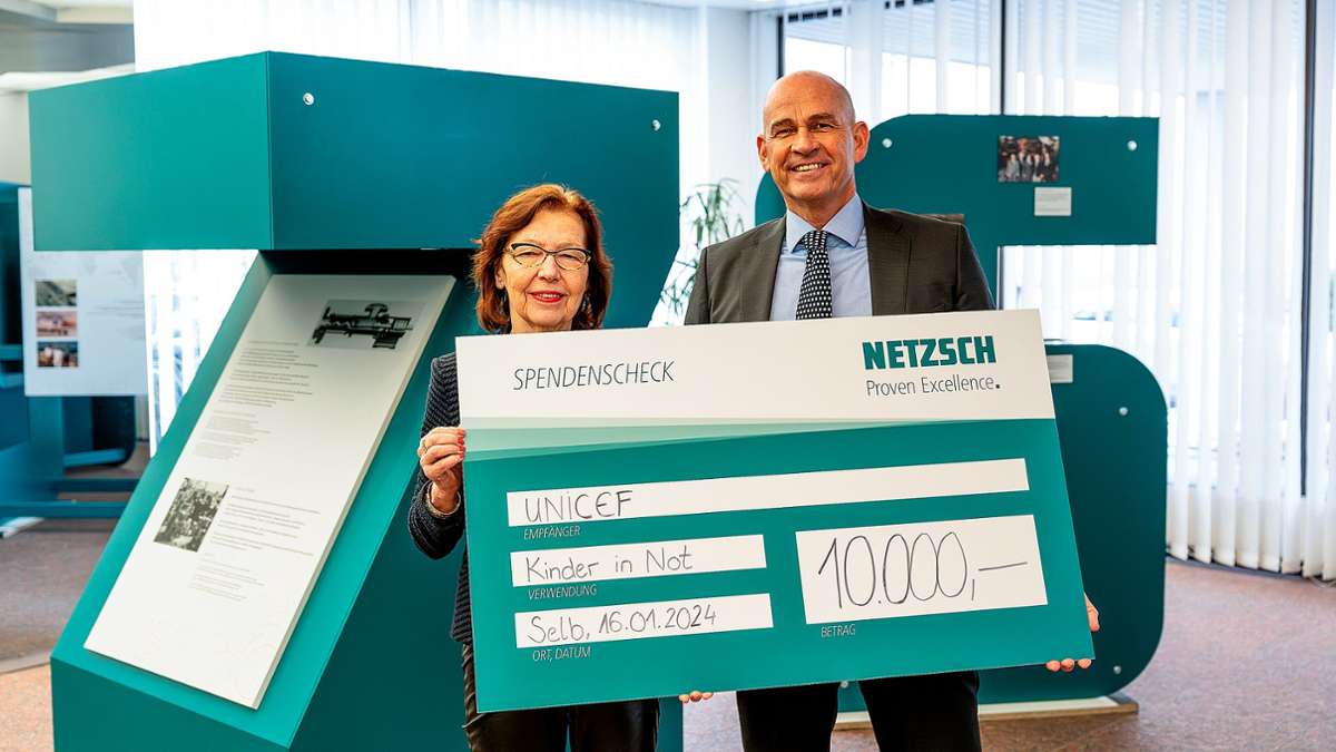 Netzsch-Spende: 10.000 Euro für Unicef