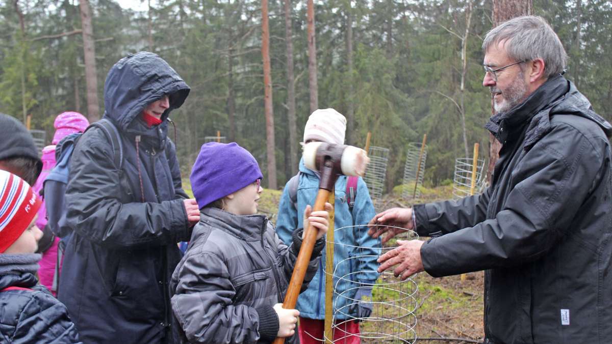 Grundschule Röslau: 105 Jungbäume für den Klimaschutz