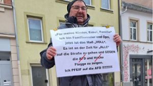 Hofer Altstadt: Ein-Mann-Demo gegen die AfD