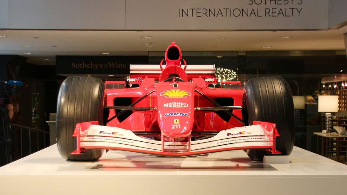 Kunst und Kultur: Schumacher-Ferrari in New York für 7,5 Millionen Dollar versteigert
