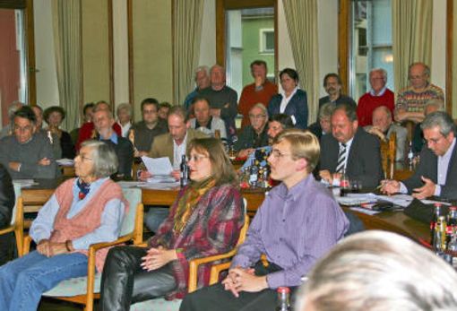 Die Zahl der Zuschauer im Sitzungssaal war wie erwartet groß, als der Stadtrat über den Lückenschluss der Bahnlinie Hof - Eger diskutierte. Foto:  