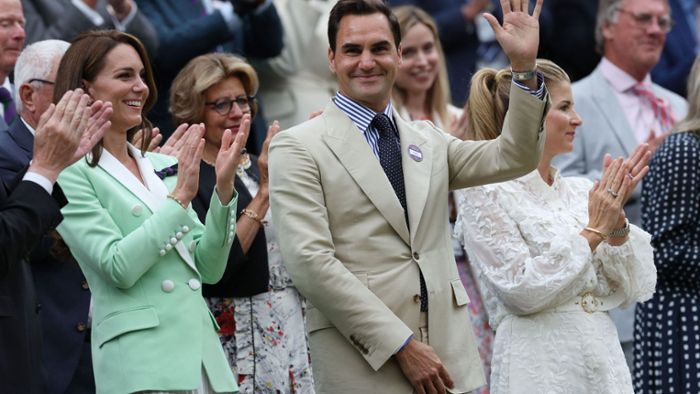 Tennis in Wimbledon: Prinzessin Kate empfängt Roger Federer in der Royal Box