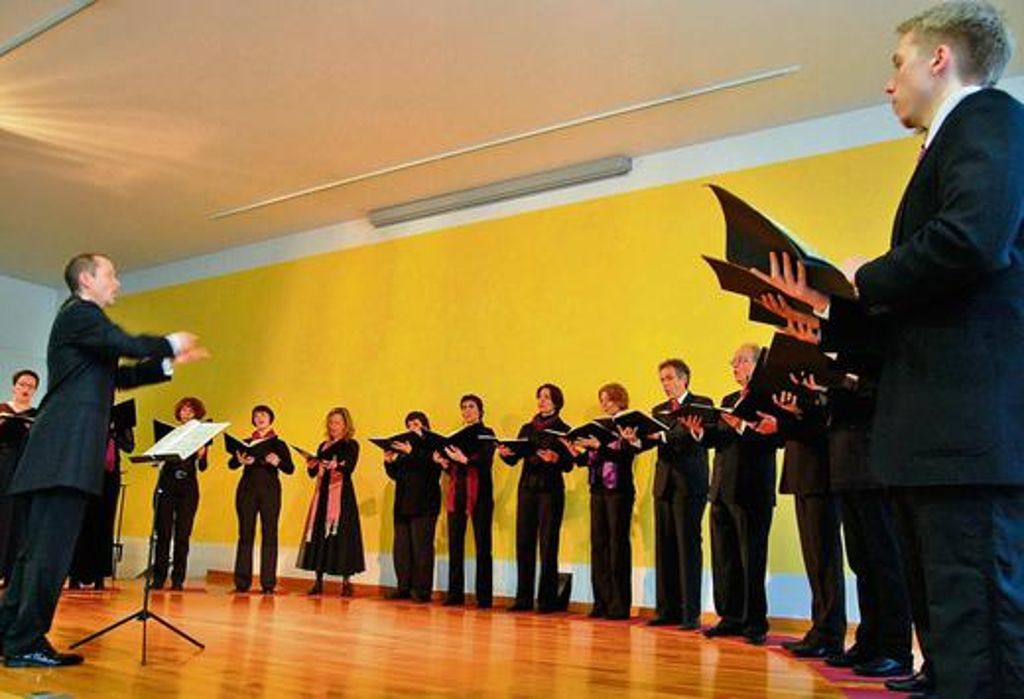 Der 2010 gegründete Projekt-Chor "vox nova" aus München gastierte am Samstagabend im Adolph-Kolping-Saal in der Bachstraße. Quelle: Unbekannt