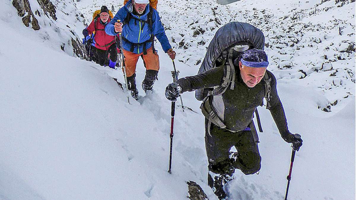 Bei Wind und Schnee: Härtetest für Bergsteiger-„Oldies“