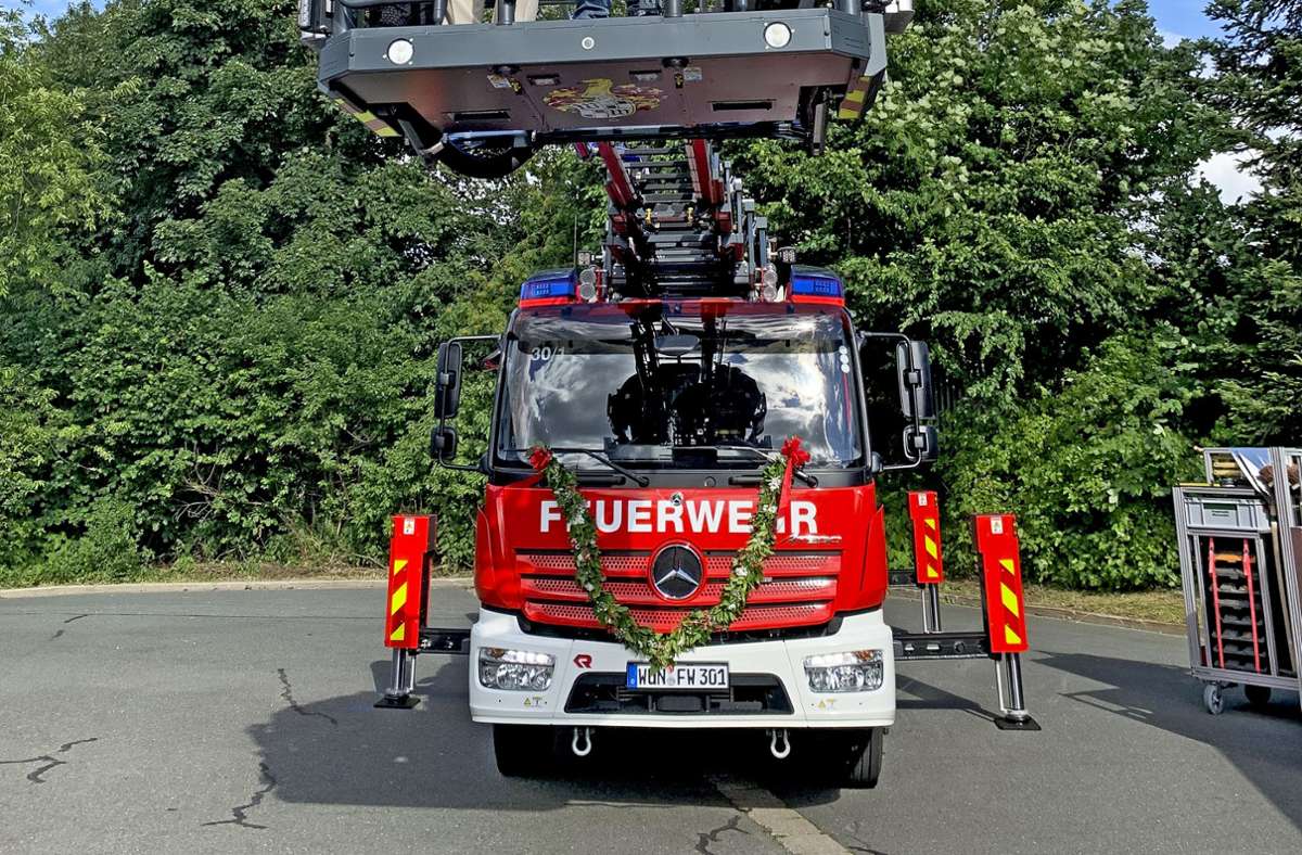 So sieht sie aus, die neue Drehleiter der Wunsiedler Feuerwehr. Foto: Stadt Wunsiedel