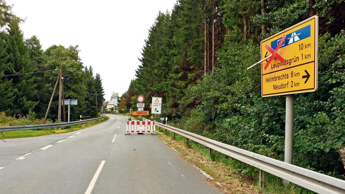 Hof: Staatsstraße von Leupoldsgrün bis Neumühl gesperrt