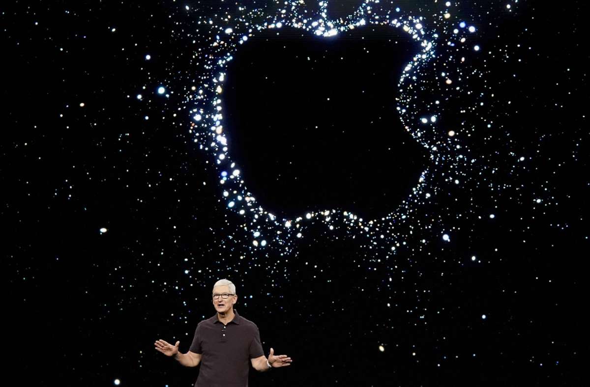 Tim Cook beim Apple-Event in Cupertino Foto: dpa/Jeff Chiu