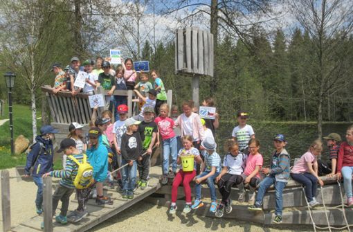 Zusammen mit den neuen tschechischen Freunden besuchten die Schüler der Kösseine-Schule den  Nagler See Foto: pr
