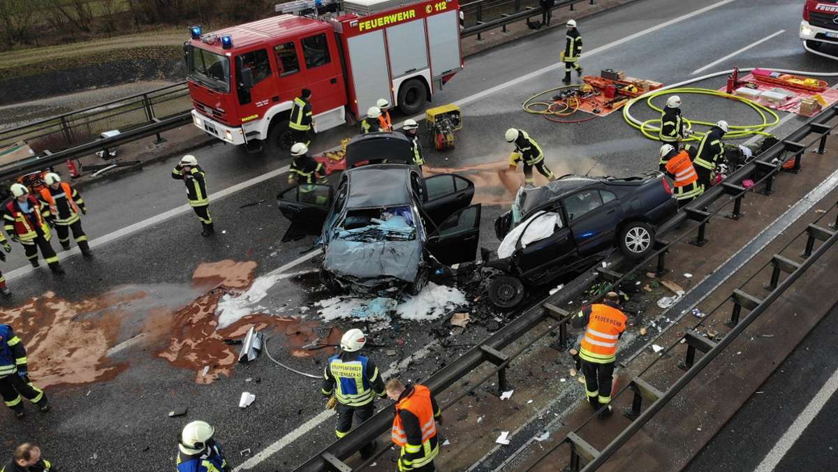 A38 in Thüringen: Drei Tote bei Geisterfahrer-Unfall