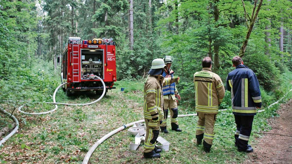 Hof: 200 Rettungskräfte üben Waldbrand-Szenario