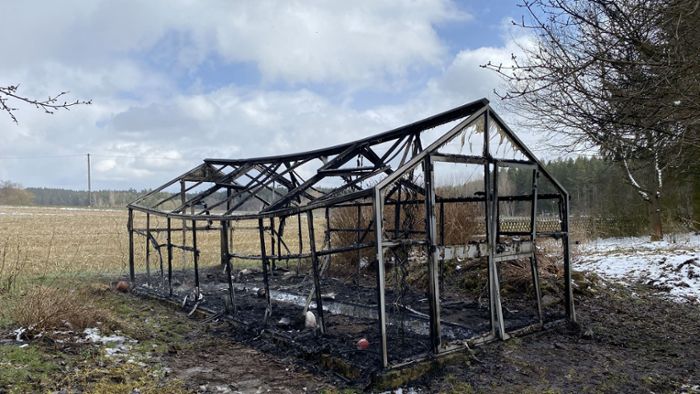 Kerzen umgefallen: Gartenhaus brennt ab