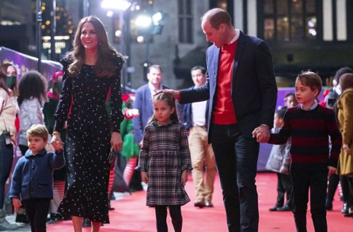 Die Kinder von Prinz William und Herzogin Kate - George, Charlotte und Louis  - werden nicht an der Trauerfeier teilnehmen. (Archivbild) Foto: dpa/Aaron Chown