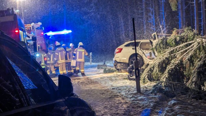 Landkreis Hof: Schwerer Unfall: Auto gegen Baum