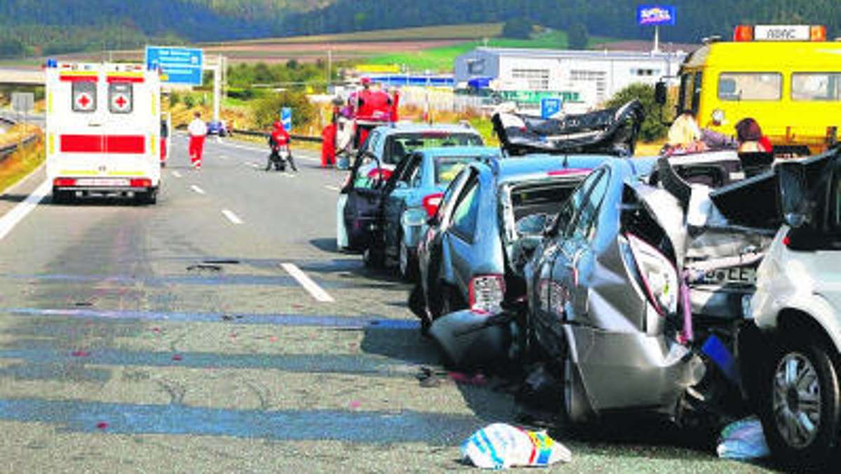 Kulmbach: Massen-Crash auf der Autobahn
