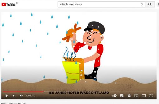 Fürs Youtube-Video hat das Wärschtlamo-Shanty Bilder im Comic-Stil verpasst bekommen. Foto: Screenshot